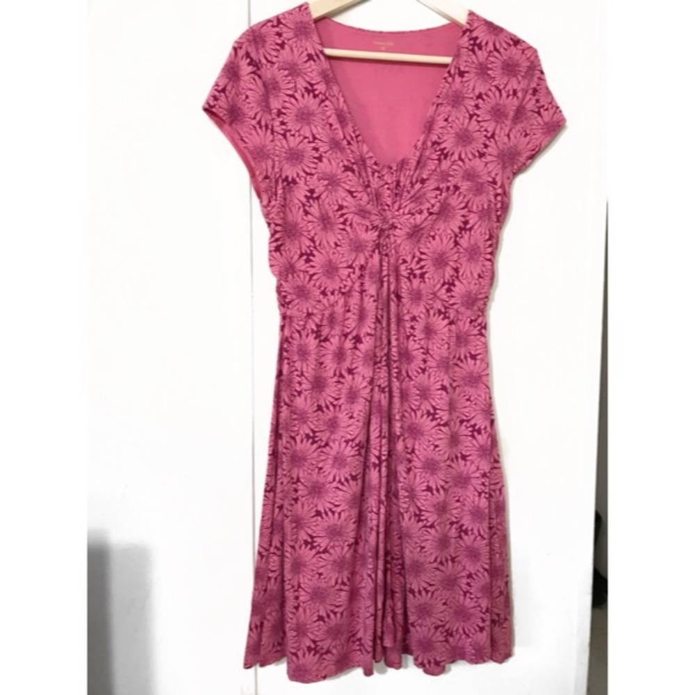 Garnet Hill floral print v- neck long dress